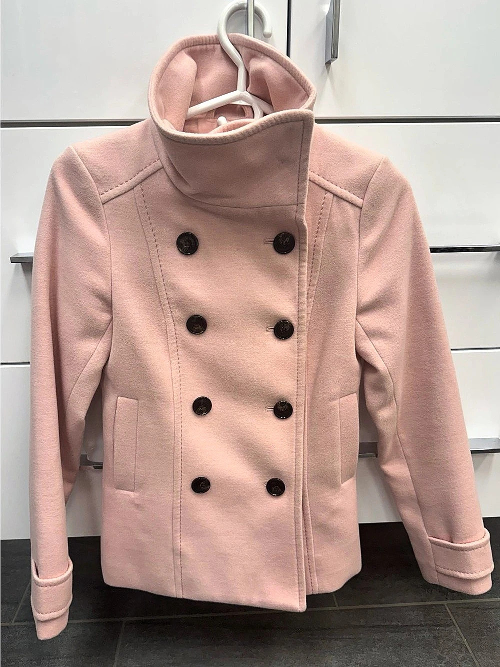 H&M Girls Size 2 Pink Pea Coat